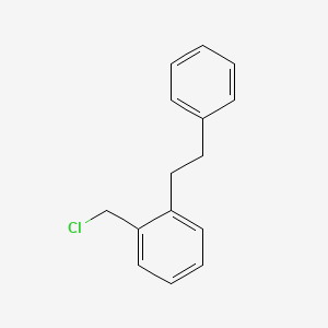 molecular formula C15H15Cl B13984927 Benzene, chloromethyl(phenylethyl)- CAS No. 105605-58-1
