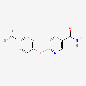 molecular formula C13H10N2O3 B1398493 6-(4-甲酰基苯氧基)吡啶-3-甲酰胺 CAS No. 676494-70-5
