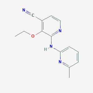 molecular formula C14H14N4O B13984945 3-Ethoxy-2-[(6-methylpyridin-2-yl)amino]isonicotinonitrile CAS No. 847901-92-2