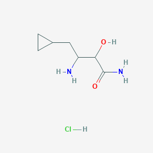molecular formula C7H15ClN2O2 B13984992 3-Amino-4-cyclopropyl-2-hydroxybutanamide hydrochloride 