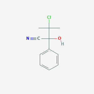 molecular formula C11H12ClNO B13985000 Benzeneacetonitrile, a-(1-chloro-1-methylethyl)-a-hydroxy- CAS No. 5445-33-0