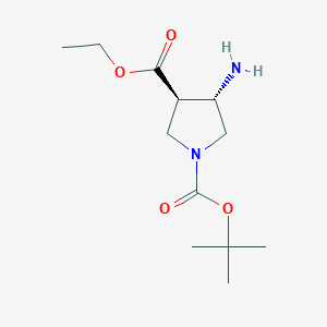 molecular formula C12H22N2O4 B1398505 (3R,4S)-1-tert-Butyl 3-ethyl 4-aminopyrrolidine-1,3-dicarboxylate CAS No. 895243-98-8