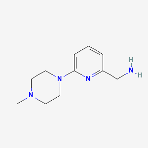 molecular formula C11H18N4 B13985051 6-(4-Methyl-1-piperazinyl)-2-pyridinemethanamine 