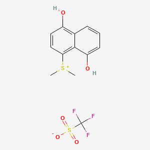 molecular formula C13H13F3O5S2 B13985110 (4,8-Dihydroxynaphthalen-1-yl)dimethylsulfonium trifluoromethanesulfonate 