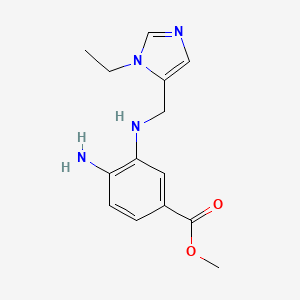 molecular formula C14H18N4O2 B13985128 Methyl 4-amino-3-{[(3-ethylimidazol-4-yl)methyl]amino}benzoate 