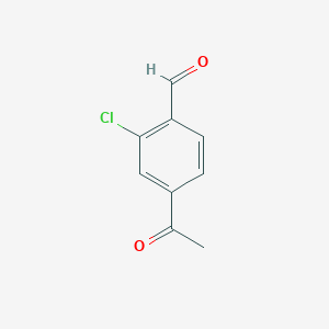 molecular formula C9H7ClO2 B13985130 4-Acetyl-2-chlorobenzaldehyde 