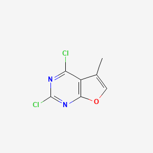 molecular formula C7H4Cl2N2O B1398514 2,4-Dichloro-5-methylfuro[2,3-d]pyrimidine CAS No. 1160994-79-5