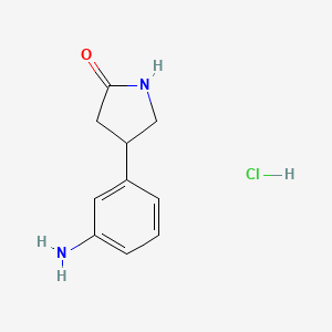 molecular formula C10H13ClN2O B1398520 4-(3-Aminophenyl)pyrrolidin-2-one hydrochloride CAS No. 1187830-88-1