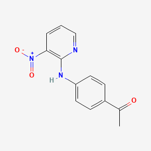 molecular formula C13H11N3O3 B13985215 1-{4-[(3-Nitropyridin-2-yl)amino]phenyl}ethan-1-one CAS No. 61963-86-8