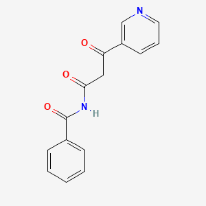 molecular formula C15H12N2O3 B13985219 N-(3-Oxo-3-(3-pyridinyl)propanoyl)benzamide CAS No. 19522-84-0