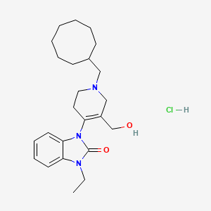 molecular formula C24H36ClN3O2 B1398525 1-(1-(Cyclooctylmethyl)-5-(hydroxymethyl)-1,2,3,6-tetrahydropyridin-4-yl)-3-ethyl-1H-benzo[d]imidazol-2(3H)-one hydrochloride CAS No. 873567-76-1