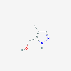 B1398528 (4-Methyl-1H-pyrazol-3-yl)methanol CAS No. 1196041-64-1