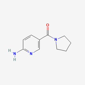 molecular formula C10H13N3O B1398529 (6-Aminopyridin-3-yl)(pyrrolidin-1-yl)methanone CAS No. 218631-50-6