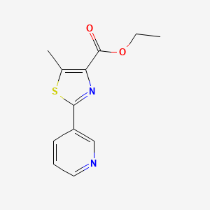 molecular formula C12H12N2O2S B1398530 5-Methyl-2-pyridin-3-yl-thiazole-4-carboxylic acid ethyl ester CAS No. 39067-25-9