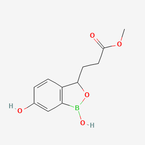 molecular formula C11H13BO5 B13985305 Methyl 3-(1,6-dihydroxy-1,3-dihydrobenzo[c][1,2]oxaborol-3-yl)propanoate 