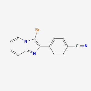 molecular formula C14H8BrN3 B1398532 4-(3-Bromoimidazo[1,2-a]pyridin-2-yl)benzonitrile CAS No. 158958-90-8