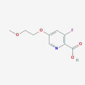 molecular formula C9H10FNO4 B13985325 3-Fluoro-5-(2-methoxyethoxy)pyridine-2-carboxylic acid 
