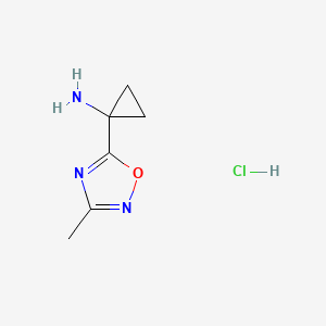 molecular formula C6H10ClN3O B1398537 1-(3-甲基-1,2,4-恶二唑-5-基)环丙胺盐酸盐 CAS No. 1159737-11-7