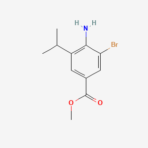 molecular formula C11H14BrNO2 B13985372 Methyl 4-amino-3-bromo-5-isopropylbenzoate 