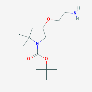 molecular formula C13H26N2O3 B13985385 Tert-butyl 4-(2-aminoethoxy)-2,2-dimethyl-pyrrolidine-1-carboxylate 