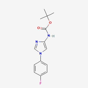 molecular formula C14H16FN3O2 B1398540 tert-butyl 1-(4-fluorophenyl)-1H-imidazol-4-ylcarbamate CAS No. 1416373-44-8