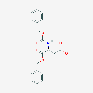 molecular formula C19H18NO6- B1398544 D-Aspartic acid, N-[(phenylmethoxy)carbonyl]-, 1-(phenylmethyl) ester CAS No. 81440-35-9