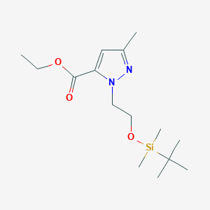 molecular formula C15H28N2O3Si B13985473 Ethyl 1-(2-((tert-butyldimethylsilyl)oxy)ethyl)-3-methyl-1H-pyrazole-5-carboxylate 