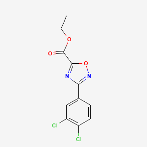 molecular formula C11H8Cl2N2O3 B1398548 Ethyl 3-(3,4-dichlorophenyl)-[1,2,4]oxadiazole-5-carboxylate CAS No. 1053656-34-0