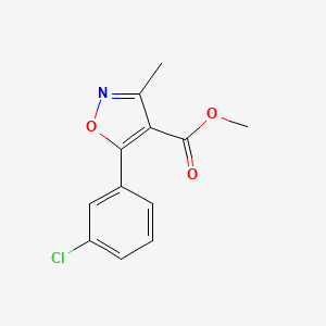 molecular formula C12H10ClNO3 B1398549 5-(3-Chloro-phenyl)-3-methyl-isoxazole-4-carboxylic acid methyl ester CAS No. 1208081-71-3