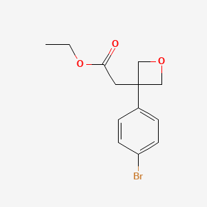 molecular formula C13H15BrO3 B13985507 Ethyl 2-(3-(4-bromophenyl)oxetan-3-YL)acetate 