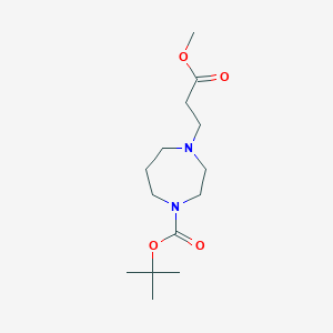 molecular formula C14H26N2O4 B1398551 叔丁基 4-(3-甲氧基-3-氧代丙基)-1,4-二氮杂环戊烷-1-羧酸酯 CAS No. 874801-65-7