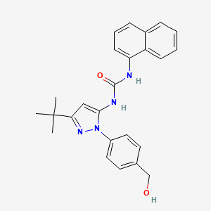 molecular formula C25H26N4O2 B13985520 1-{3-Tert-Butyl-1-[4-(Hydroxymethyl)phenyl]-1h-Pyrazol-5-Yl}-3-Naphthalen-1-Ylurea 
