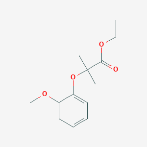 molecular formula C13H18O4 B13985529 Ethyl 2-(2-methoxyphenoxy)-2-methylpropanoate 