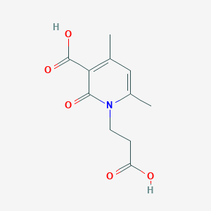 molecular formula C11H13NO5 B1398554 1-(2-Carboxyethyl)-4,6-dimethyl-2-oxo-1,2-dihydropyridine-3-carboxylic acid CAS No. 1053659-21-4