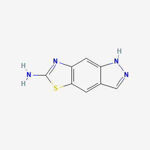 molecular formula C8H6N4S B1398555 1H-吡唑并[3,4-f]苯并噻唑-6-胺 CAS No. 42783-08-4