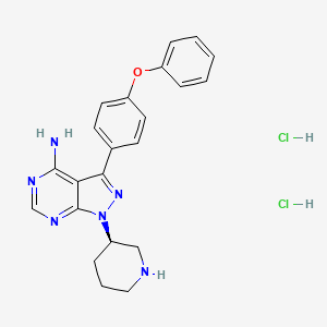 molecular formula C22H24Cl2N6O B13985587 (R)-3-(4-phenoxyphenyl)-1-(piperidin-3-yl)-1H-pyrazolo[3,4-d]pyrimidin-4-amine 2HCl 