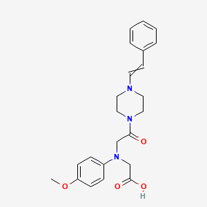 2-(4-Methoxy-N-[2-oxo-2-[4-(2-phenylethenyl)piperazin-1-yl]ethyl]anilino)acetic acid