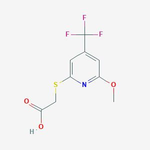 molecular formula C9H8F3NO3S B1398562 (6-甲氧基-4-(三氟甲基)吡啶-2-基硫烷基)乙酸 CAS No. 1053657-58-1