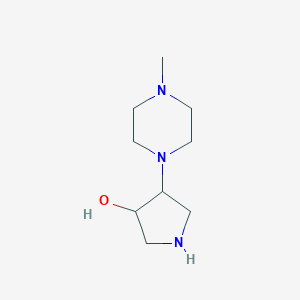 molecular formula C9H19N3O B13985622 trans-4-(4-Methyl-1-piperazinyl)-3-pyrrolidinol 