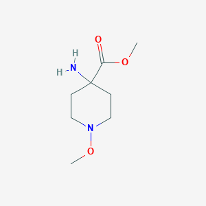 molecular formula C8H16N2O3 B13985635 4-Amino-1-methoxy-piperidine-4-carboxylic acid methyl ester 