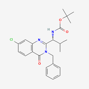molecular formula C24H28ClN3O3 B1398566 (R)-叔丁基 1-(3-苄基-7-氯-4-氧代-3,4-二氢喹唑啉-2-基)-2-甲基丙基氨基甲酸酯 CAS No. 587881-33-2