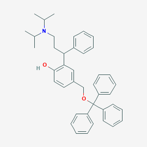 molecular formula C41H45NO2 B13985668 Phenol, 2-[3-[bis(1-methylethyl)amino]-1-phenylpropyl]-4-[(triphenylmethoxy)methyl]- 