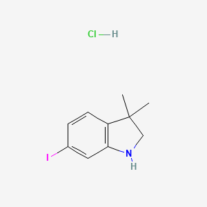 molecular formula C10H13ClIN B13985698 6-Iodo-3,3-dimethylindoline hydrochloride 