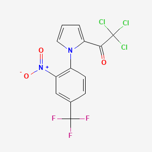 molecular formula C13H6Cl3F3N2O3 B1398570 2,2,2-Trichloro-1-[1-(2-nitro-4-trifluoromethyl-phenyl)-1H-pyrrol-2-YL]-ethanone CAS No. 1160995-30-1