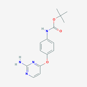 molecular formula C15H18N4O3 B13985775 Tert-butyl 4-(2-aminopyrimidin-4-yloxy)phenylcarbamate 