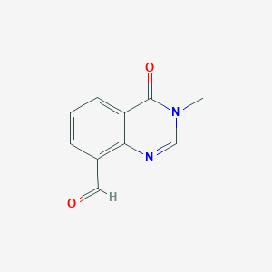 molecular formula C10H8N2O2 B13985786 3,4-Dihydro-3-methyl-4-oxo-8-quinazolinecarboxaldehyde 
