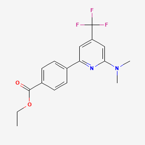B1398579 Ethyl 4-[6-(dimethylamino)-4-(trifluoromethyl)pyridin-2-yl]benzoate CAS No. 1208081-76-8