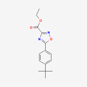 molecular formula C15H18N2O3 B1398581 5-(4-叔丁基苯基)-[1,2,4]恶二唑-3-羧酸乙酯 CAS No. 1053656-23-7