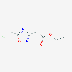 molecular formula C7H9ClN2O3 B1398582 (5-Chloromethyl-[1,2,4]oxadiazol-3-YL)-acetic acid ethyl ester CAS No. 1208081-49-5