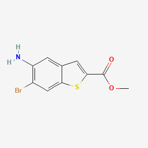 molecular formula C10H8BrNO2S B13985824 Methyl 5-amino-6-bromobenzo[b]thiophene-2-carboxylate 